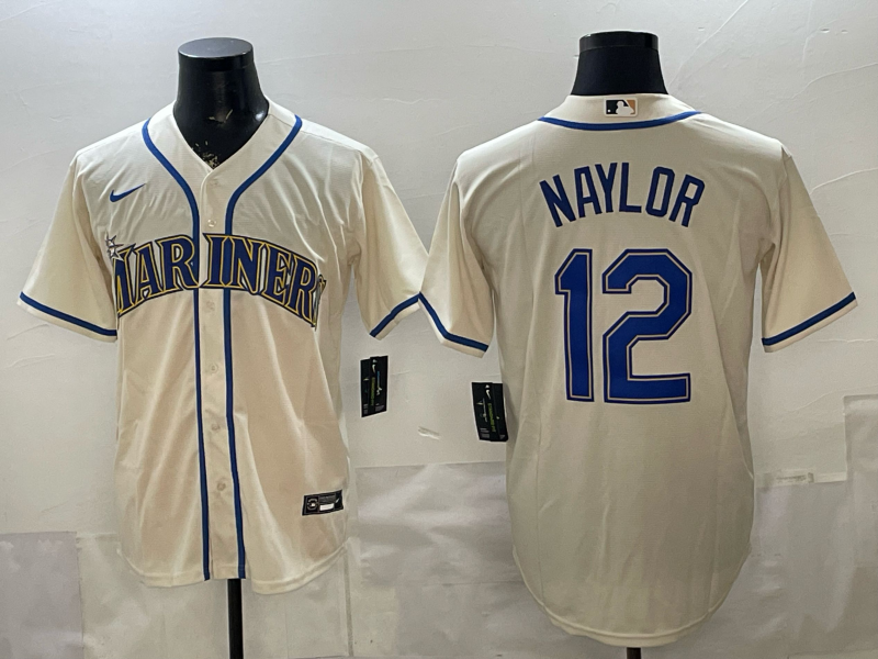 Men 2026 Seattle Mariners #12 Naylor cream Nike MLB Jersey 0410001->pittsburgh pirates->MLB Jersey